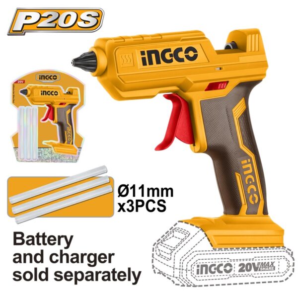INGCO 20V LI-ION GLUE GUN (BARE UNIT)