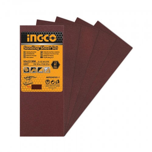 INGCO 5PCS SANDPAPER 3XP8, 2XP120 90X231MM FOR FS3208 AKFS240101-1