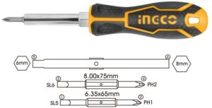 INGCO 6 IN 1 INTERCHANGEABLE SCREWDRIVER AKISD0608 thumbnail