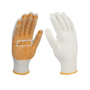 INGCO KNITTED COTTON GLOVES WITH PVC DOTS 58GM/PAIR HGVK05 thumbnail