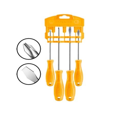 INGCO 4PCS SCREWDRIVER SET (-) & (+) 100 &150MM HKSD0458