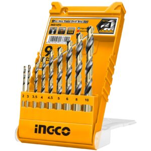 INGCO 9PCS HSS DRILL BIT SET SIZE 2,3,3.5,4,4.5,5,6,8,10MM AKD1095 thumbnail