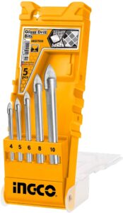 INGCO 5PCS GLASS & TILE DRILL BIT SET 4,5,6,8 & 10MM AKD7058 thumbnail