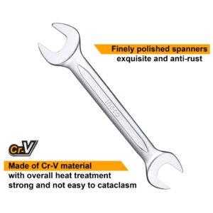 INGCO 8PCS DOUBLE OPEN END SPANNER SET 6-22MM HKSPA2088 thumbnail