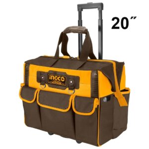 INGCO 20" TELESCOPIC HANDLE WHEELED TOOL BAG 450X280X360MM HRRTB2015 thumbnail