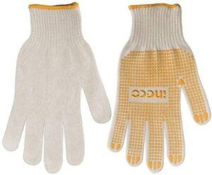 INGCO KNITTED COTTON GLOVES WITH PVC DOTS 58GM/PAIR HGVK05 thumbnail