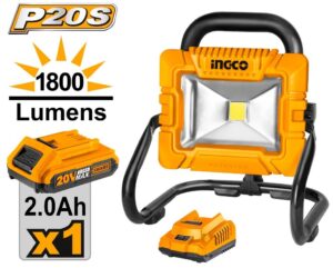 INGCO 20V 1X2.0AH LI-ION LED WORK LAMP 20W 1800 LUMENS CWLI20258 thumbnail