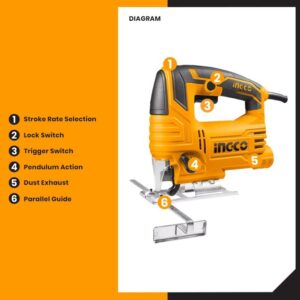 INGCO VARIABLE SPEED JIGSAW 570W CUT WOOD TO 65MM JS57028 thumbnail