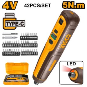 INGCO 4V LI-ION CORDLESS SCREWDRIVER W/43PCS BIT SET CSDLI04062 thumbnail