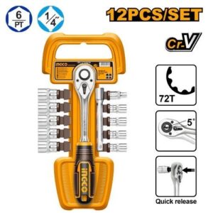 INGCO 12PCS 1/4DR SOCKET SET 5-14MM HKTS14122 thumbnail