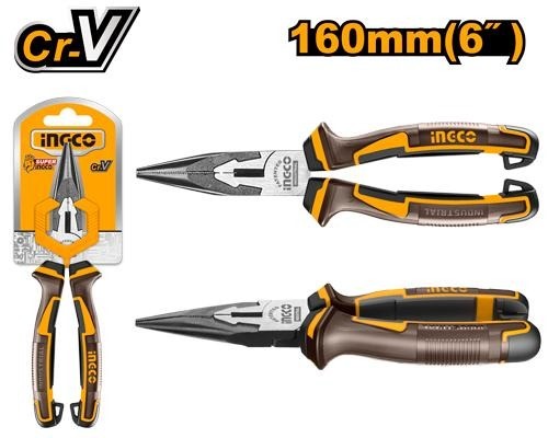INGCO HD CR.V LONG NOSE PLIER BLACK POLISHED