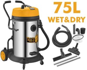 INGCO WET & DRY VACUUM CLEANER TWIN MOTOR 2400W 75L TANK VC24751 thumbnail