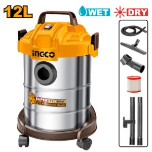 INGCO WET & DRY VACUUM CLEANER 800W 12L TANK VC14122 thumbnail
