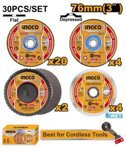 INGCO 30 PCS 76MM CUTTING & GRINDING DISC SET MCD07630 thumbnail