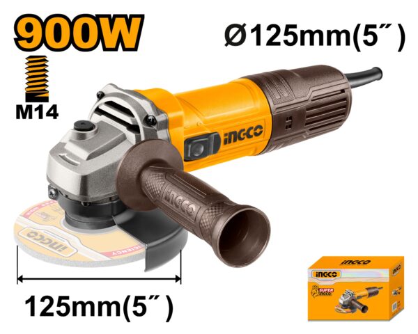 INGCO 5" 125MM ANGLE GRINDER 12000RPM 900W AG90028