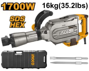 INGCO DEMOLITION BREAKER HEX 30MM CHUCK 1700W 45J PDB17008 thumbnail