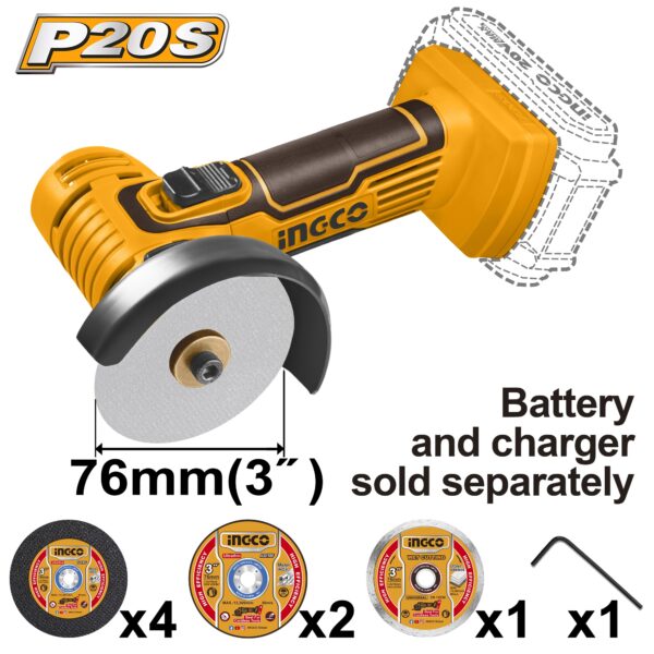 INGCO 20V LI-ION MINI CUT-OFF TOOL 76MM CAGLI7601 (BARE UNIT)