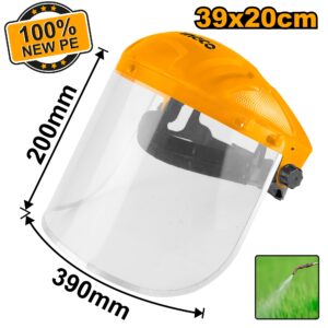 INGCO IMPACT RESISTANT FACE SHIELD ADJUSTABLE HEAD GEAR 390X200MM HFSPC32 thumbnail