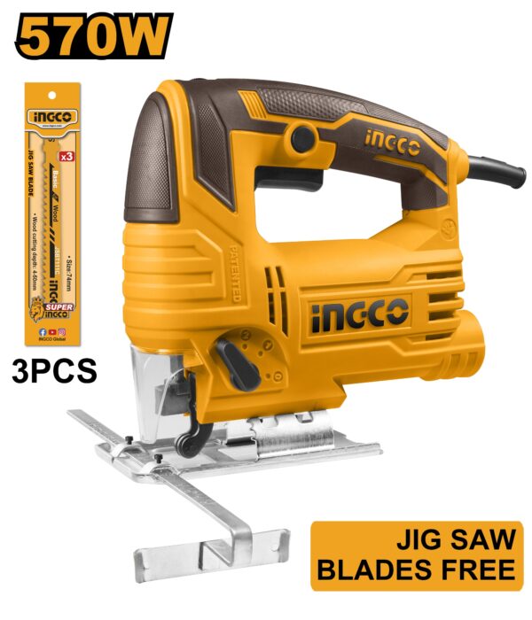 INGCO VARIABLE SPEED JIGSAW 570W CUT WOOD TO 65MM JS57028
