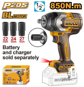 INGCO 20V BRUSHLESS 1/2" IMPACT WRENCH 850NM CIWLI20851 (BARE UNIT) thumbnail