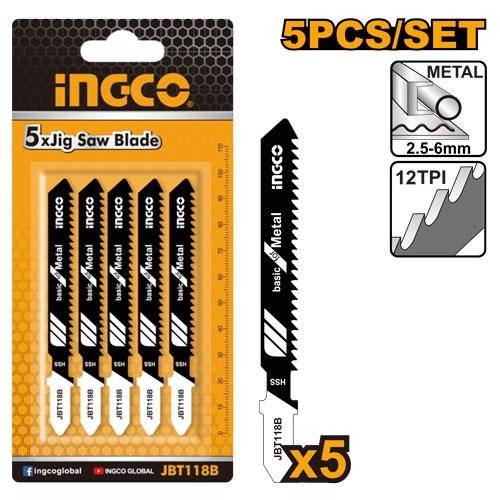 INGCO 5PCS JIG SAW BLADE T118B JBT118B