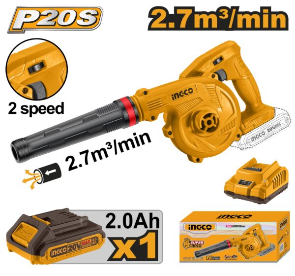 INGCO 20V LI-ION BLOWER CABLI200181 1X2.0AH +CHARGER CABLI200181