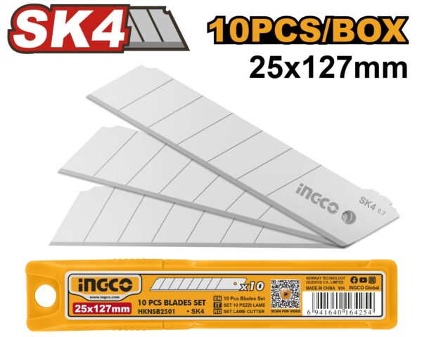 INGCO SNAP-OFF BLADE 25MM X 127MM 10PP HKNSB2501