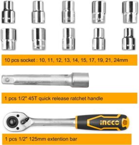INGCO 12PCS 1/2DR SOCKET SET 10-24MM HKTS12122 thumbnail