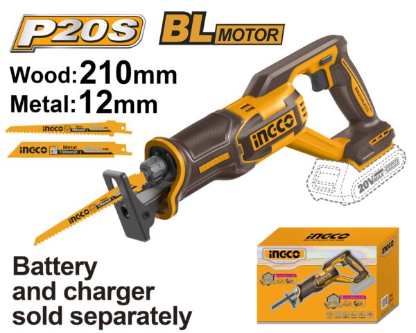 INGCO 20V LI-ION BL RECIPRO SAW CRSLI2108 (BARE UNIT)