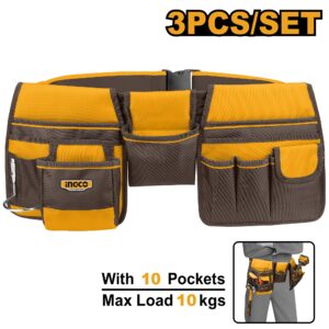 INGCO 10 POCKETS TOOL POUCH WITH ADJ. WAIST BELT HTBP020328 thumbnail