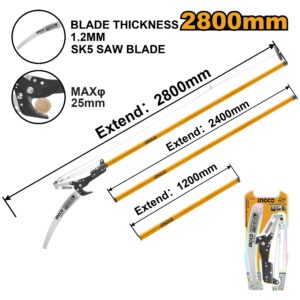 INGCO EXTENDABLE PRUNING CUTTER & POLE SAW MAX. HEIGHT 2.80M HEPS25281 thumbnail