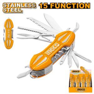 INGCO MULTI FUNCTION POCKET FOLDING KNIFE (15 FUNCTIONS) HMFK8158 thumbnail