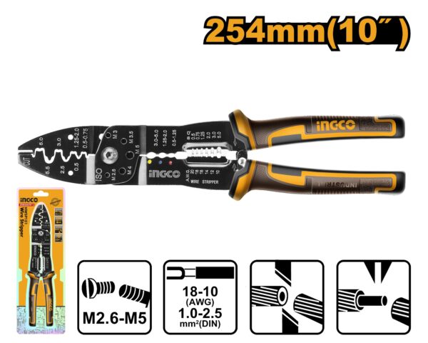 INGCO INDUSTRIAL WIRE STRIPPER 254MM HWSP101