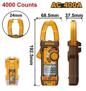 INGCO DIGITAL AC 400A CLAMP METER DCM62001 thumbnail
