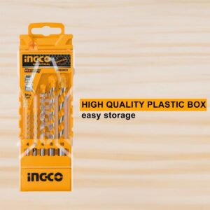 INGCO 5PCS MASONRY DRILL BIT SET 4,5,6,8 & 10MM AKD3051 thumbnail