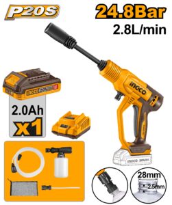 INGCO 20V LI-ION PRESSURE WASHER 24.8 BAR 1X2.0AH+CHRG CPWLI20362 thumbnail