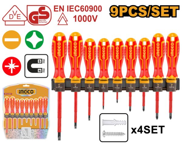 INGCO VDE 9PCS INSULATED SCREWDRIVER SET