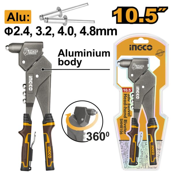 INGCO 360° SWIVEL HEAD RIVETER 2.4~4.8MM SHHR106