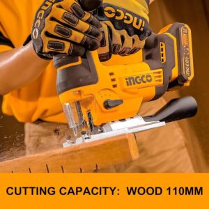 INGCO 20V LI-ION JIGSAW CUT WOOD 110MM, METAL12MM+5 BLADES CJSLI1008 (BARE UNIT) thumbnail