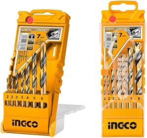 INGCO 7PCS HSS DRILL BIT SET SIZE 2,2,3,3,4,5,6.0MM thumbnail