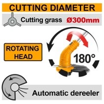 INGCO 20V GRASS TRIMMER W/ROTATABLE CUTTING HEAD CGTLI20018 (BARE UNIT) thumbnail