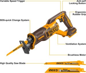 INGCO 20V LI-ION BL RECIPRO SAW CRSLI2108 (BARE UNIT) thumbnail