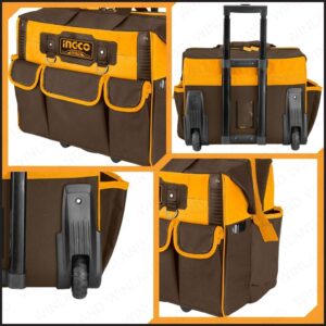 INGCO 20" TELESCOPIC HANDLE WHEELED TOOL BAG 450X280X360MM HRRTB2015 thumbnail