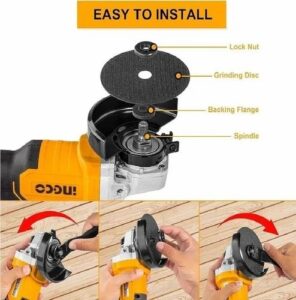 INGCO 20V LI-ION BL ANGLE GRINDER 100MM 3 SPEED 900W 1X4.0AH,CAGLI261021 thumbnail