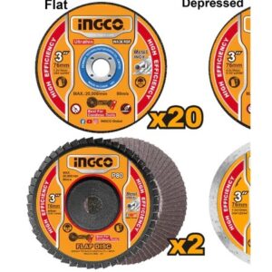INGCO 30 PCS 76MM CUTTING & GRINDING DISC SET MCD07630 thumbnail