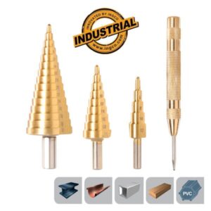 INGCO 3PC HSS STEP DRILL SET 4-12, 4-22,4-32MM+AUTO CENTER PUNCH AKSDS2041 thumbnail