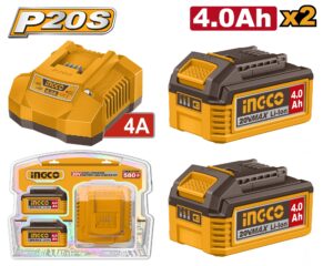 INGCO 20V 2X4.0AH BATTERY + 4A CHARGER SET FBCPK2013 thumbnail