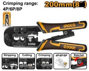 INGCO MODULE PLUG CRIMMPER 8"200MM RANGE 4P,6P&8P HMPCN2468R thumbnail
