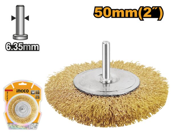 INGCO STEEL WIRE WHEEL BRUSH 50MM WITH 1/4" SHANK WB40501