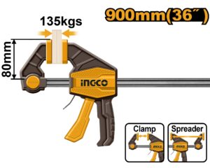 INGCO QUICK GRIP BAR CLAMP MAX CLAMP FORCE 135KG thumbnail